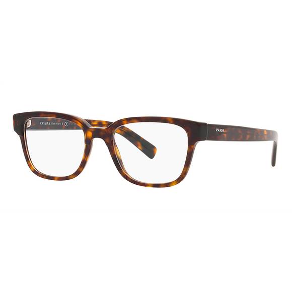 NEW PRADA square plastic eyeglasses with logo stamped in tortoise - Picture 1 of 3